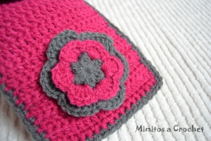 bufanda flor lana acrílica